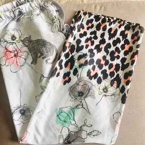 Victoria’s Secret  Satin Floral Leopard Pajama Pants